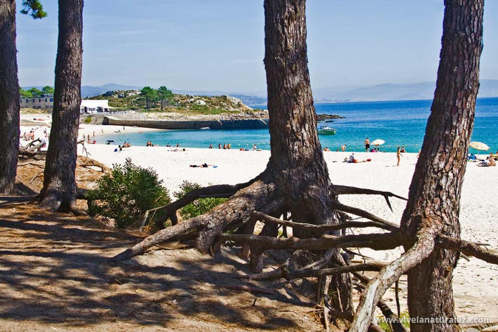 Vista de la playa de rodas en las Islas Cies del Parque nacional de las Islas Atlánticas de Galicia