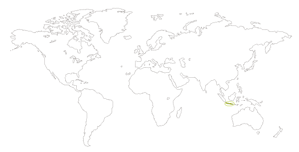 Mapa de distribucion mundial del gorrion de java (Lonchura oryzivora)