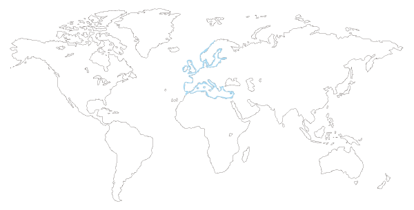 Mapa de distribución mundial de la Anemona de mar común, anemona verde, ortiga de mar u ortiguilla (Anemonia sulcata, Anemonia viridis)