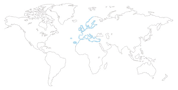 Mapa de distribución mundial del tomate de mar o actinia roja (actinia equina)